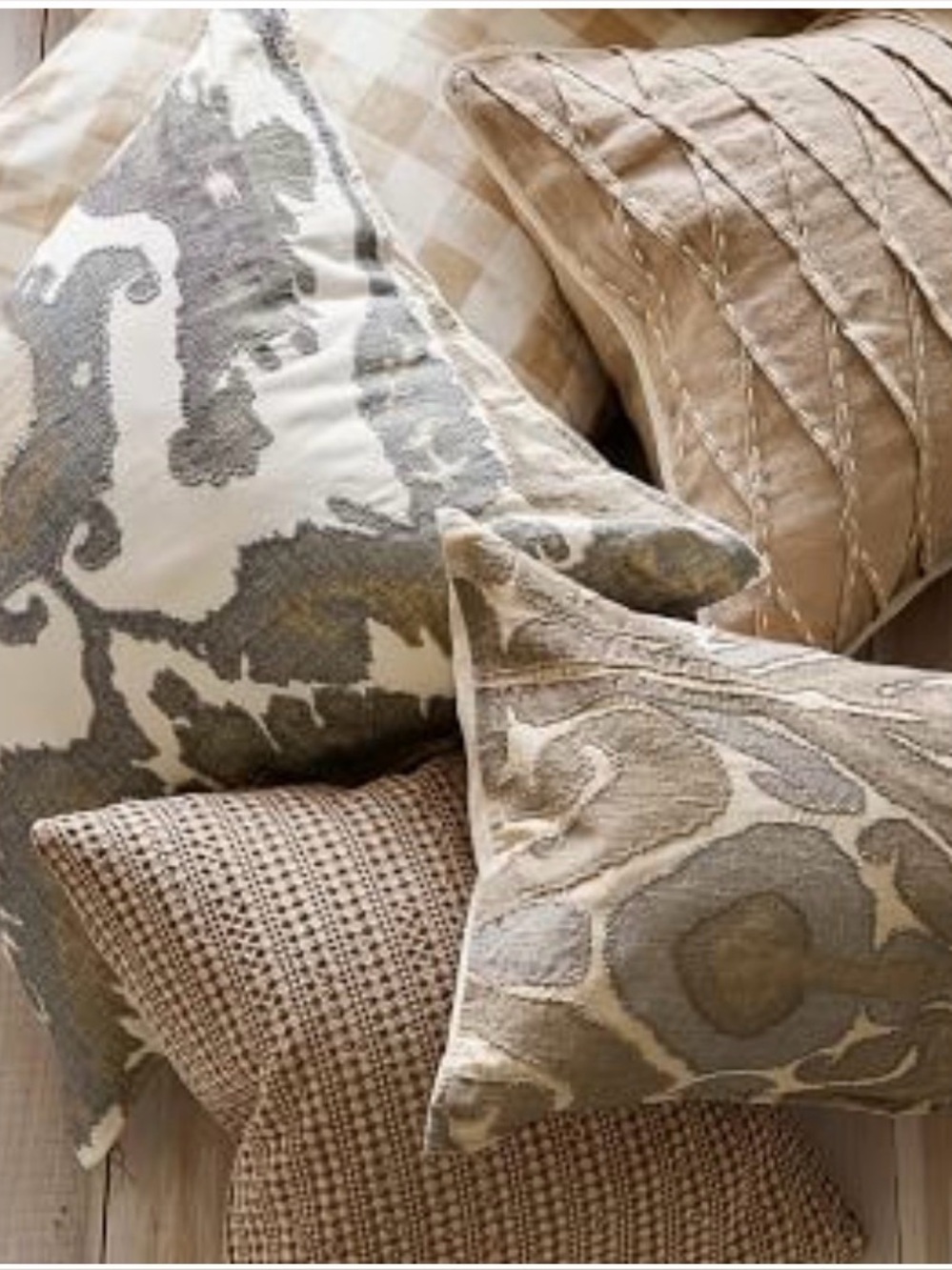 New Set 2 Pottery Barn Hudson IKAT Pillow Covers